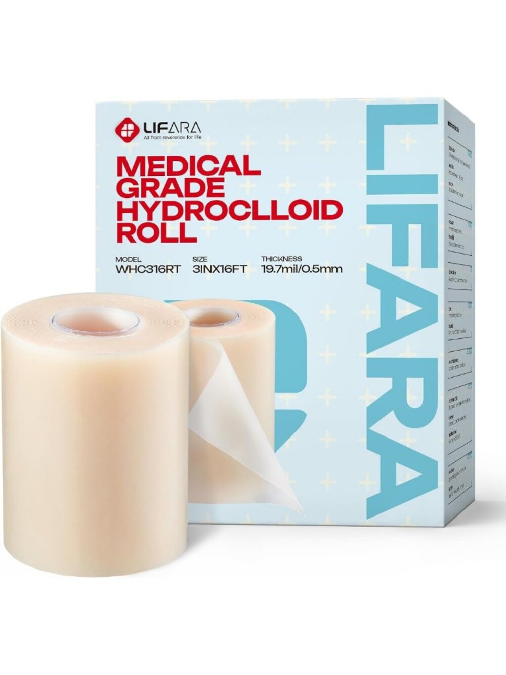 LIFARA Hydrocolloid Roll for Wound Care - Cut-to-Size, Extra Large Hydrocolloid